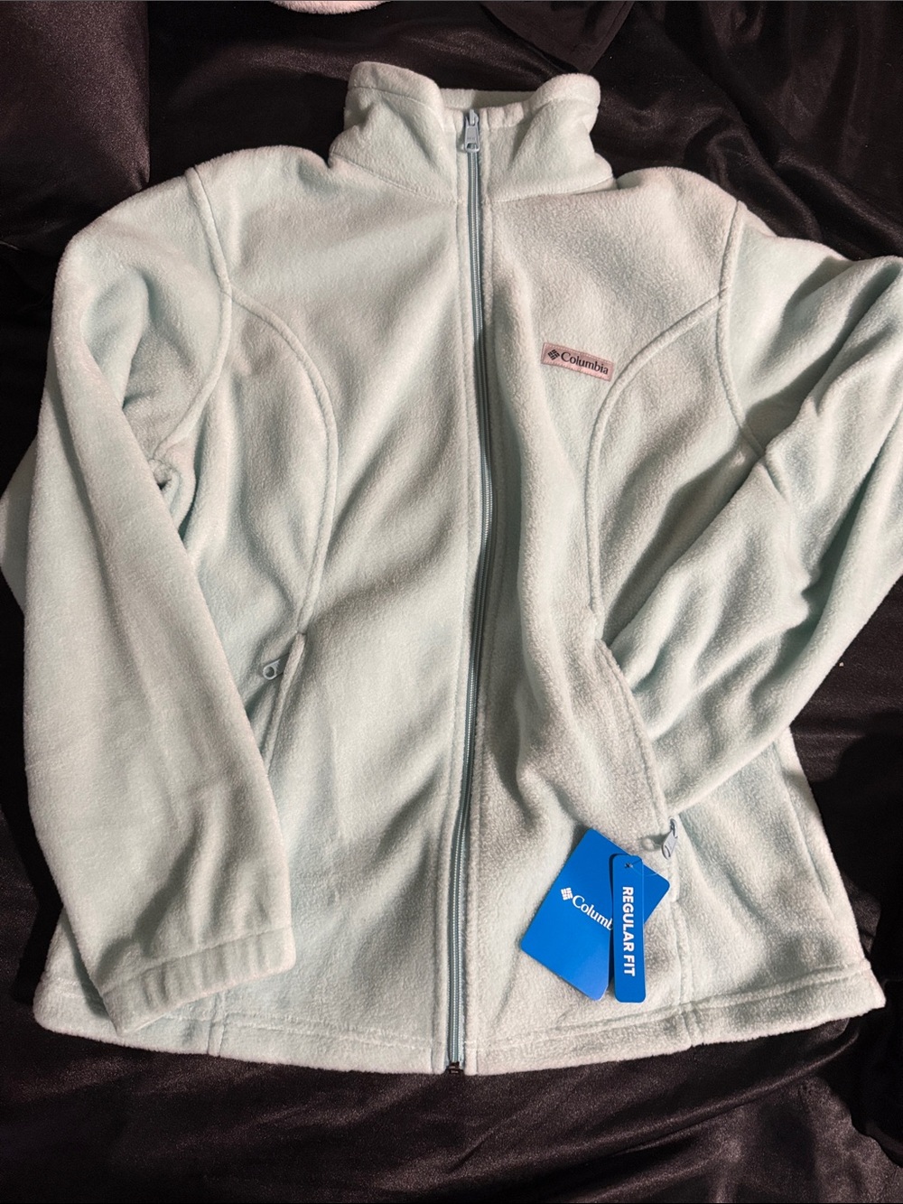 Columbia Mint Green Full-Zip Fleece Jacket